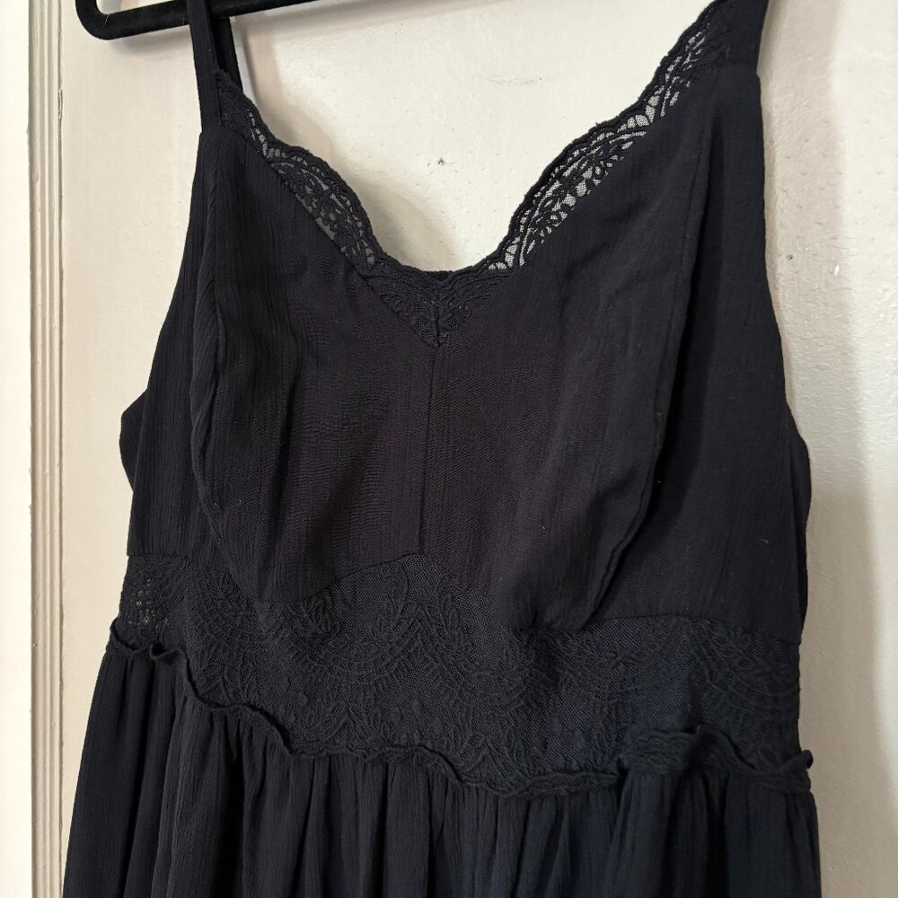 Torrid Black Lace Accent Maxi Dress